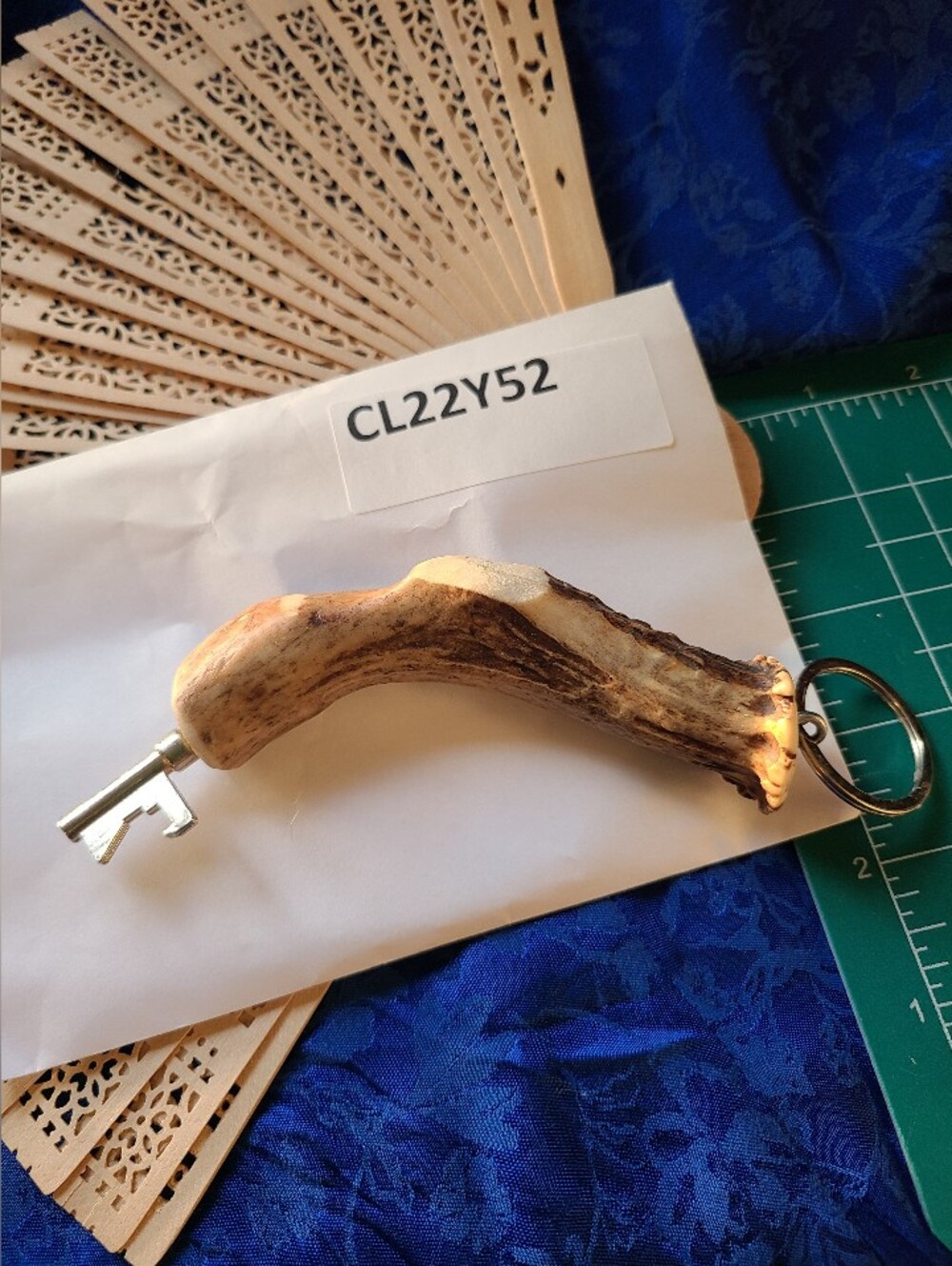 Carved Wooden Antler KEY Chain BOTTLE Opener